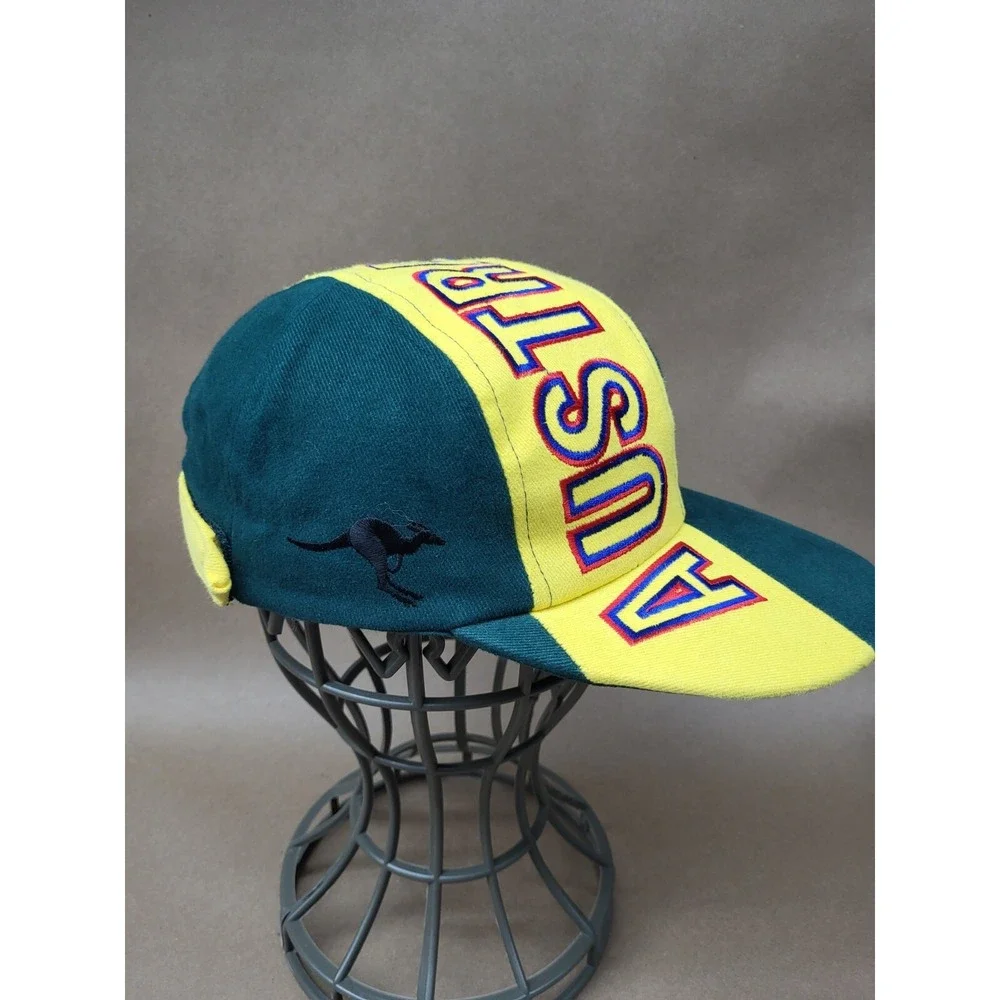 Australia Green & Yellow Cotton Strapback Baseball Cap Hat Strapback